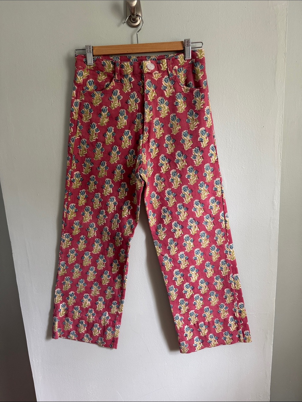 Emerson Fry Red Floral Wide Leg Pants